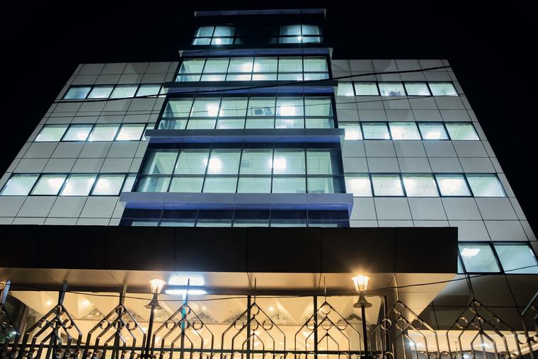 Façade illuminée